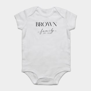 Brown Family EST. 2020, Surname, Brown Baby Bodysuit